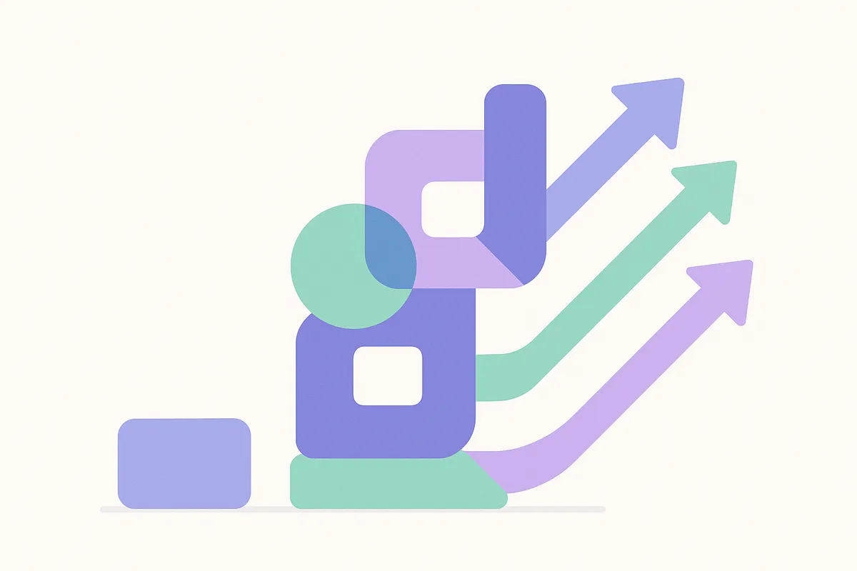 전통 SEO 기반 위에 AI 검색 최적화를 더한 하이브리드 콘텐츠 전략 프레임워크를 보여주는 일러스트