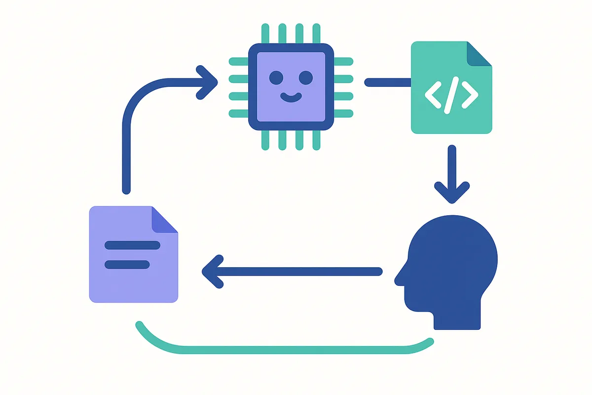 AI 검색 시스템의 데이터 정제 및 최적화된 정보 흐름을 보여주는 일러스트