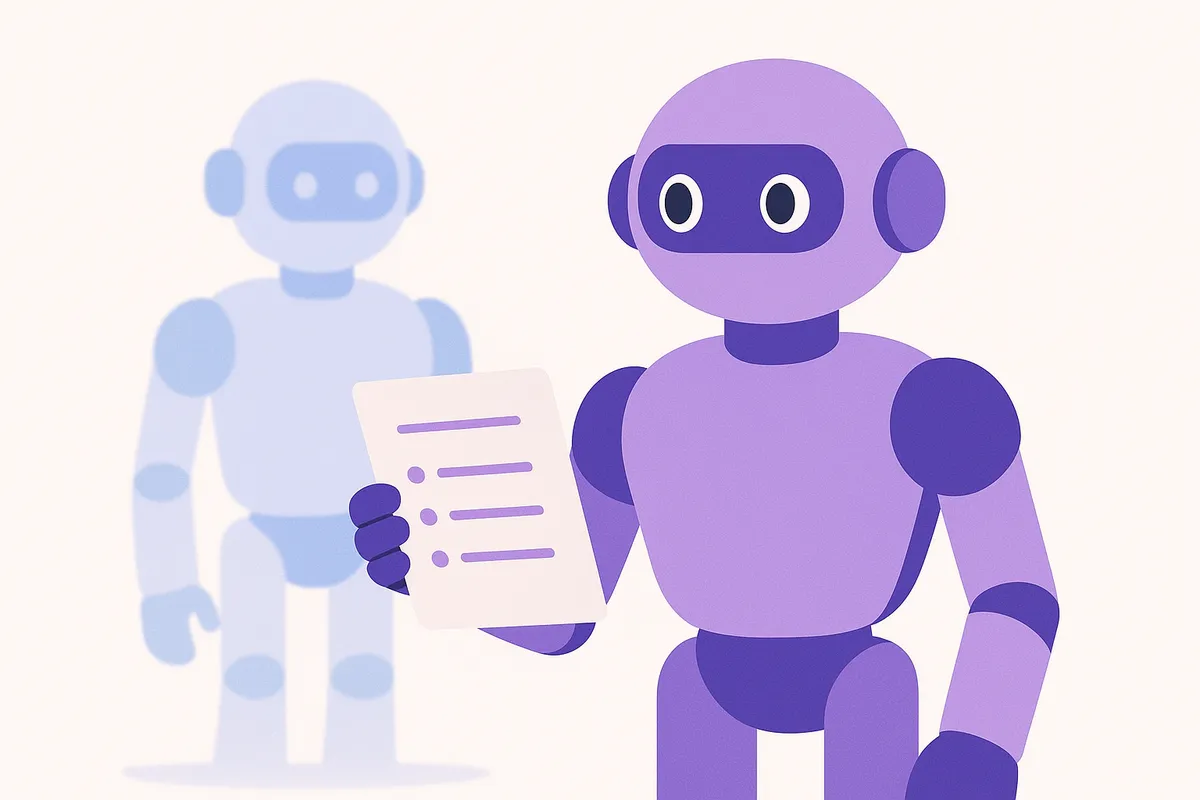 명확한 역할과 목표를 부여받아 효율적으로 일하는 챗봇 비서 일러스트