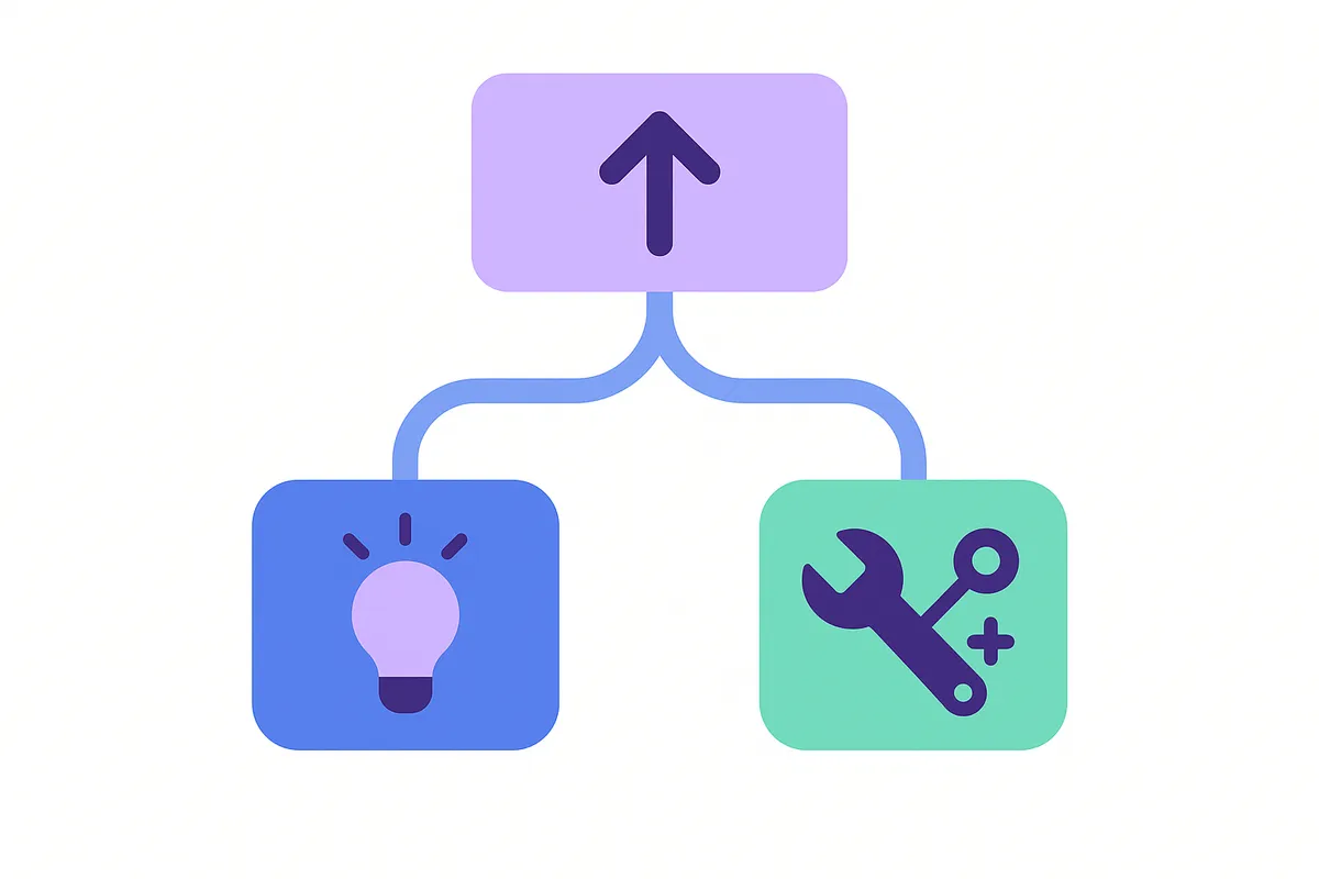 프롬프트 확장의 두 가지 주요 유형인 프롬프팅 기법 고도화와 외부 도구 연동을 보여주는 개념 일러스트